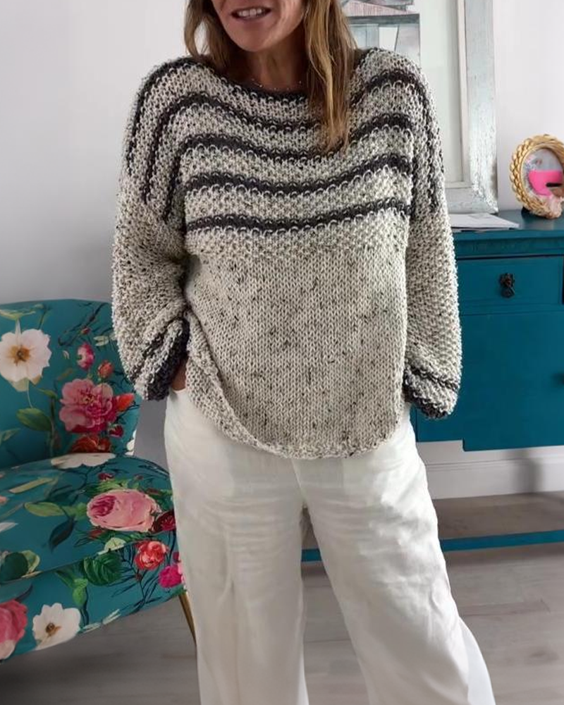 Simple and Loose Nordic - style Sweater